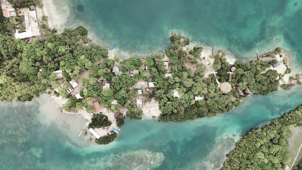 Aerial view of Rosario Islands Cartagena with turquoise waters. Best things to do in Cartagena