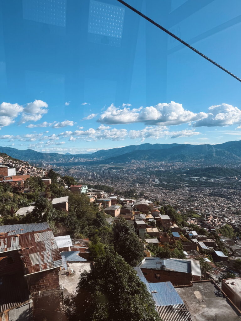 Medellin Metrocable cable car with city views in Colombia