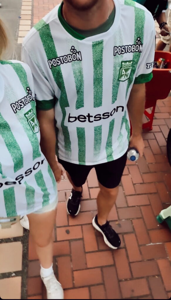 Football match atmosphere at Estadio Atanasio Girardot in Medellin Colombia