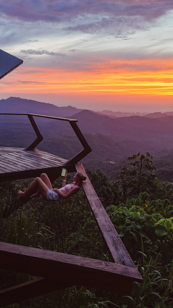 Panoramic view of Minca mountains with Santa Marta city in the background, Colombia