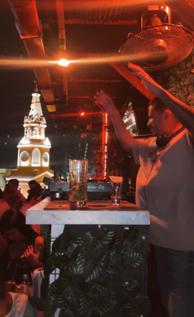 Best things to do in Cartagena, a Rooftop club in Cartagena with DJ, dancers, and city view